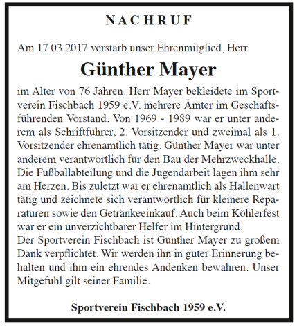 nachruf gmayer